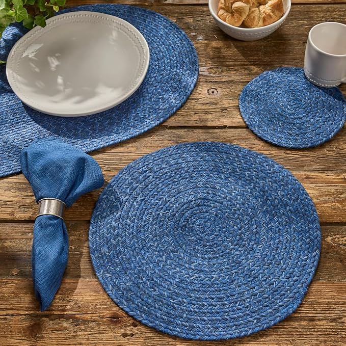 Park Designs Blue Spice Bin Table Runner 15" x 36", Braided | Cotton | Thickly - Image 3