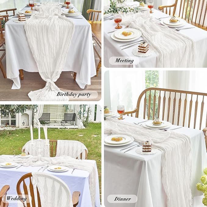 IVAPUPU Ivory Table Runner 120 Inches - Image 6