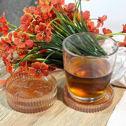 6 Pcs Modern Clear Coasters, Crystal Coaster, Glass Coasters | Amber Coasters - Image 7