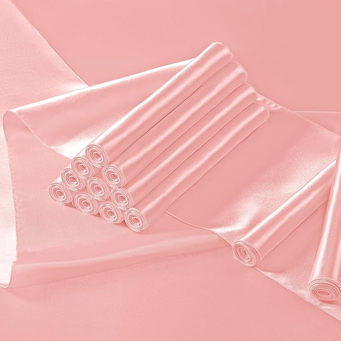 Manyshofu Blush Satin Table Runner 12x108 - Image 7