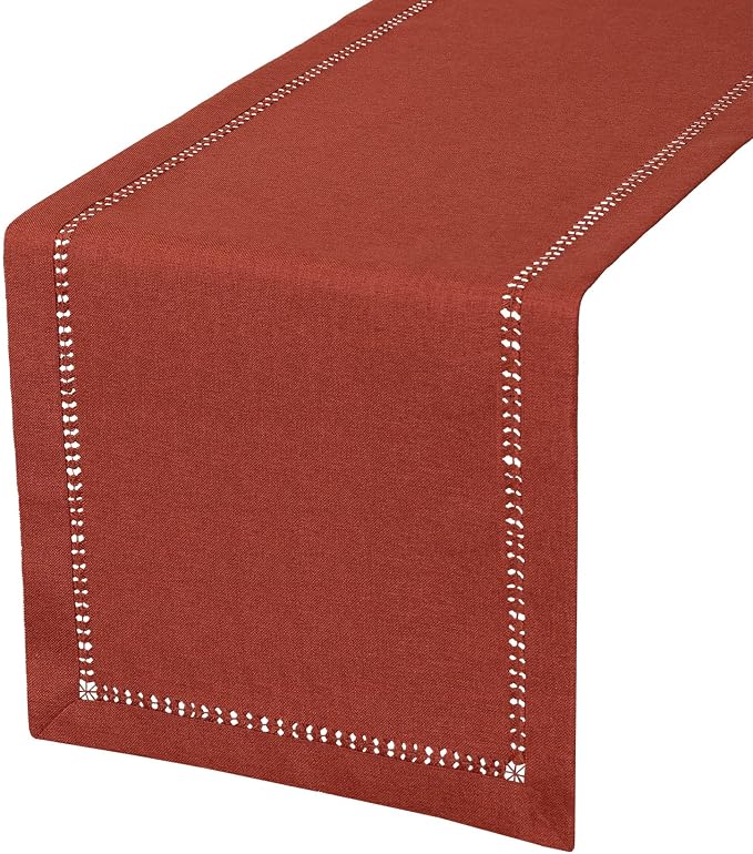 Grelucgo Small Short Handcrafted Solid Cinnamon Color Dining Table Runner - Image 7