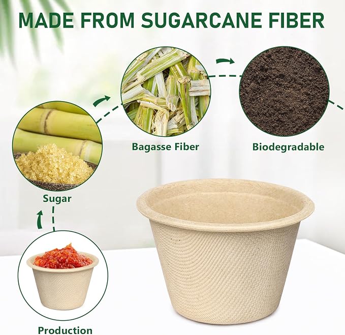 4 oz Small Disposable Bowls, 200 Pack Mini Paper Bowls | Eco-friendly - Image 6