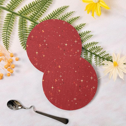 Red Glitter Texture Absorbent Coaster - Image 3