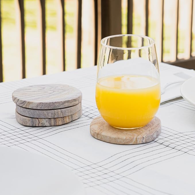 Cork & Mill Absorbent Sandstone Coasters - Image 4