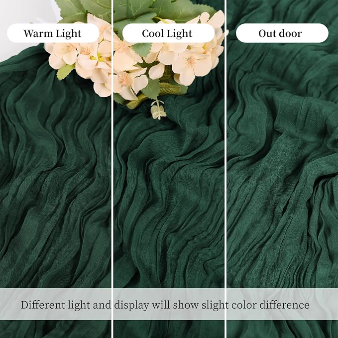 6 Pack Emerald Green Cheesecloth Table Runner, 17 x 108 Inch, Gauze Cheese - Image 6