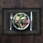 Homespice Jet Black Dining Placemats, Warm Primitive Decor, Set of 6-13x19 Rectangle Table Mats - Vibrant Colors, Durable, Easy to Clean and Protects Furniture