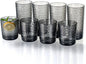 15oz and 22oz Grey Acrylic Glasses Drinkware, Honeycomb Stackable Shatter-Proof by MIYOPESI