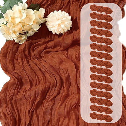 15 Pack Terracotta Cheesecloth Table Runner 17 x 108 inch Cheese Cloth Table by Yorcari