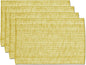 Sweet Home Collection 100% Cotton Placemats for Dining Room Rectangle Two Tone Woven Fabric 13" x 19" Soft Durable Table Mat Set, Set of 4, Gold