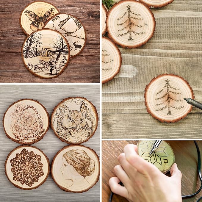 Unfinished Natural Wood Slices - Image 5
