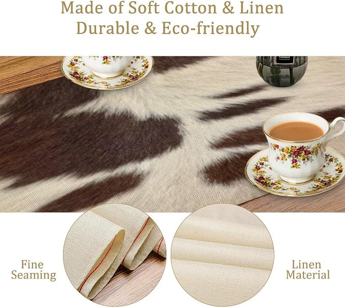 Cow Print Table Runner, 13x120 Inch - Image 5