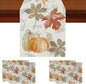 Fall Table Runner and Placemats Set of 5, Fall Pumpkin Leaves Linen Seasonal by GAGEC