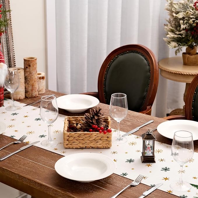 Christmas Table Runner 13x120 Inch, Xmas Tees Snowflakes Holiday Decorative - Image 8
