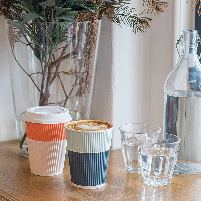 Disposable Coffee Cups With Lids - 12 oz To Go Coffee Cups With Sturdy Lids - Image 6