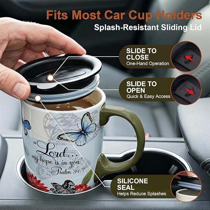 Topadorn 2 Pack Ceramic Travel Mugs - Image 4