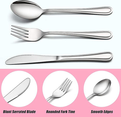 LIANYU 9-Piece Kids Silverware Set, Stainless Steel Toddler Utensils Flatware - Image 6