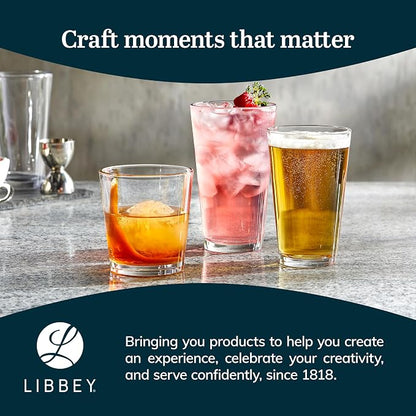 Libbey Bar Essentials Double Old Fashioned Glasses, 12 oz, Modern Rocks Glass - Image 6