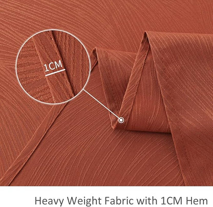 maxmill Jacquard Tablecloth Swirl Design Spillproof Wrinkle Free Heavy Weight Table Cloth Halloween Decorative Fabric Tabletop for Fall Harvest Thanksgiving Dinner, Rectangular 60 x 104 Inch Rust