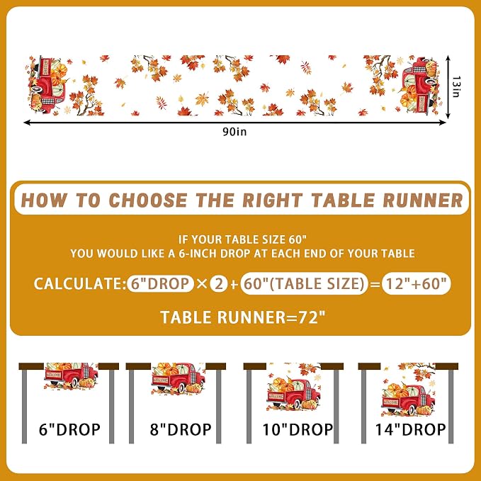 Bonsai Tree Fall Table Runner 90, Fall Runner - Image 2