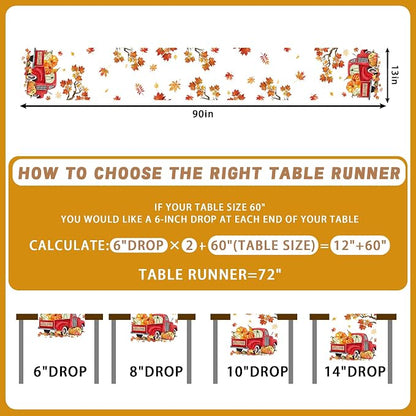 Bonsai Tree Fall Table Runner 90, Fall Runner - Image 2