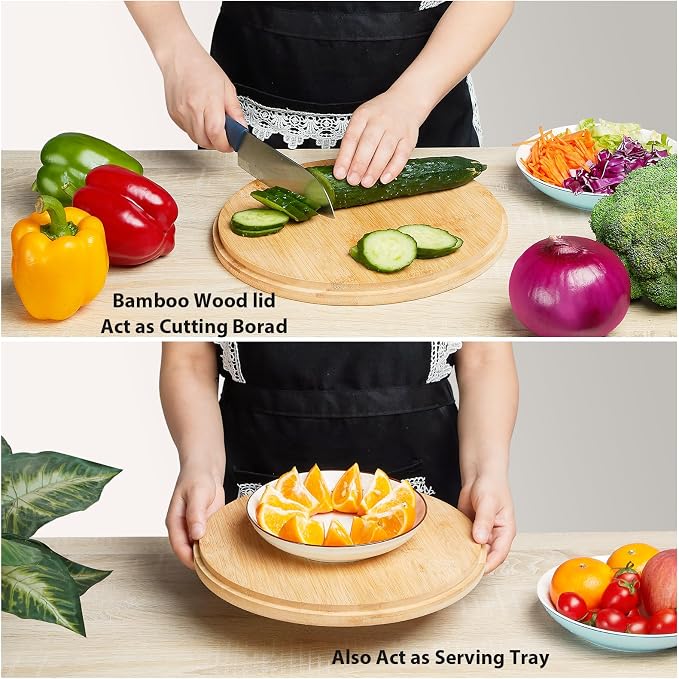 12.6" Extra Large Salad Serving Bowl Set - Image 5