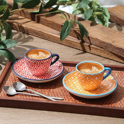 Selamica Ceramic 2 oz Espresso Cups, Small Expresso Coffee Cup Set - Image 6