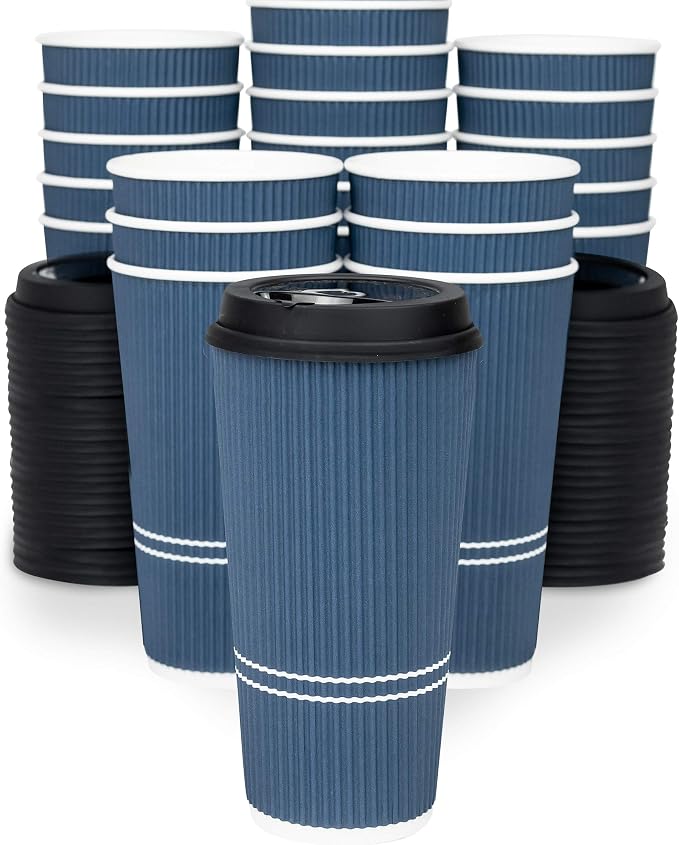 To Go Coffee Cups With Lids - 22 oz Disposable Coffee Cup With Lid. Large Togo - Image 2