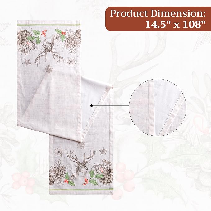 Maison d' Hermine Table Runner 100% Cotton 14.50" x 108" | Table Runners 108 - Image 7