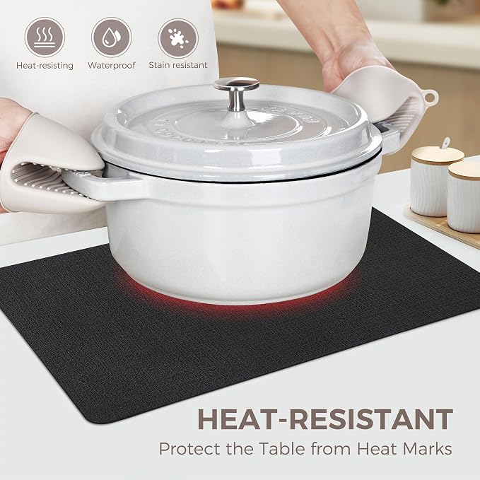 NCUE Vinyl Placemats Set of 8, Heat Resistant, Nonslip Faux Leather Waterproof - Image 2