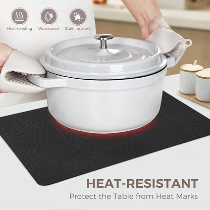 NCUE Vinyl Placemats Set of 8, Heat Resistant, Nonslip Faux Leather Waterproof - Image 2