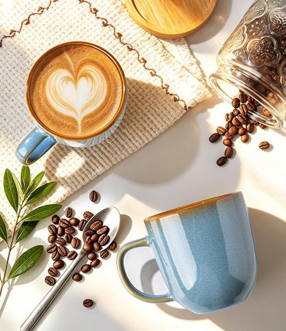 LERATIO Ceramic Coffee Mugs Set of 6, 12oz Handmade Coffee Mugs Set | Large - Image 3