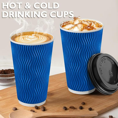 500 Pack 16 oz Insulated Disposable Paper Coffee Cups - Image 6