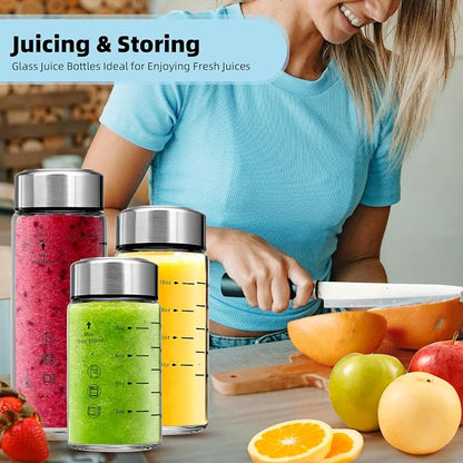 Glass Juice Bottles 4 Pack 16 oz - Image 2