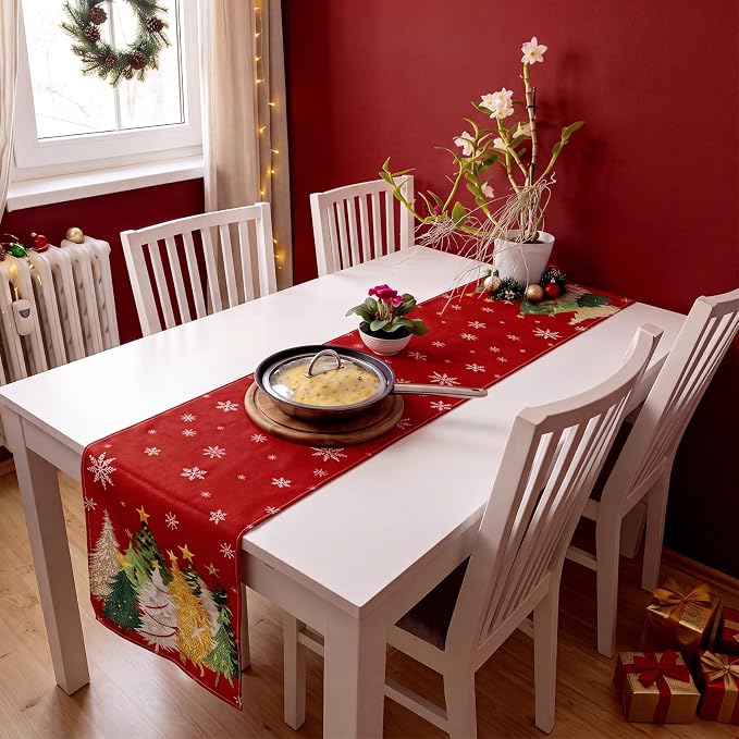 Gilprop 3 Pcs 4th of July Table Runners Snowman Tablecloth, 13x72 Inch | - Image 6