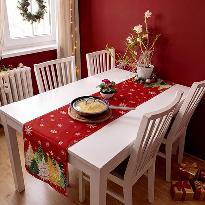 Gilprop 3 Pcs 4th of July Table Runners Snowman Tablecloth, 13x72 Inch | - Image 6