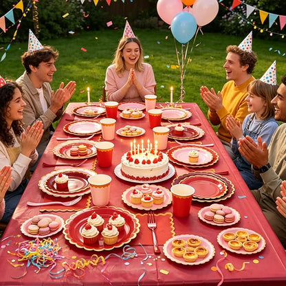 Burgundy Plates and Napkins Party Supplies - Image 7