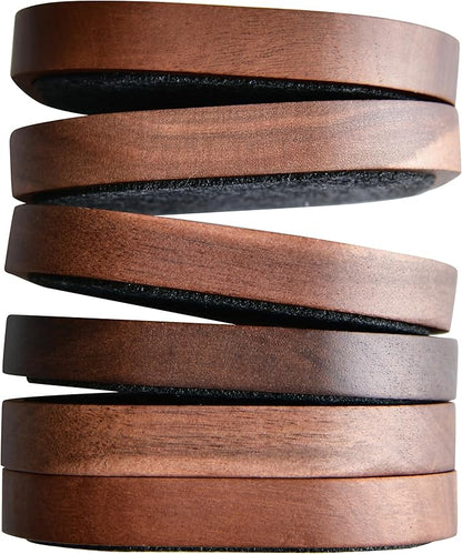 Wood Coaster for Drinks, Set of 6, Squircles Absorbent and Insulation Felt Stackable Cup Holders, Coasters for Wooden Table, Designed by S1EGAN