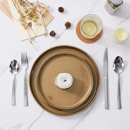 LIANYU Dinnerware Sets for 4, 12 Piece Modern Stoneware Dishes Set | Elegant - Image 6