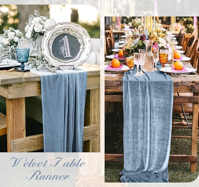 Velvet Table Runner 20 x 120 Inches 10ft Luxurious Thick Soft Velvet Christmas - Image 7