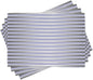 Ambesonne Modern Place Mats Set of 4, Stripe Tube Like Bars Animation Inspired Digital Minimalist Graphic Art, Washable Fabric Placemats for Dining Table, Standard Size, Lavender Grey