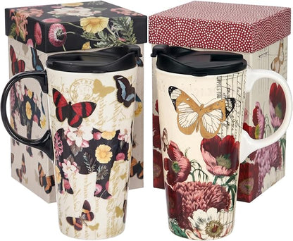 Topadorn 2 Pack 17oz Ceramic Travel Mugs by Topadorn