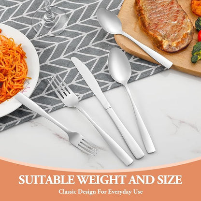 40 Pcs Silverware Set, Stainless Steel Flatware Set - Image 7