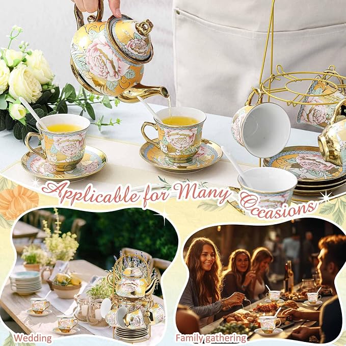 Zhehao 20 Pcs Porcelain Tea Set - Image 4