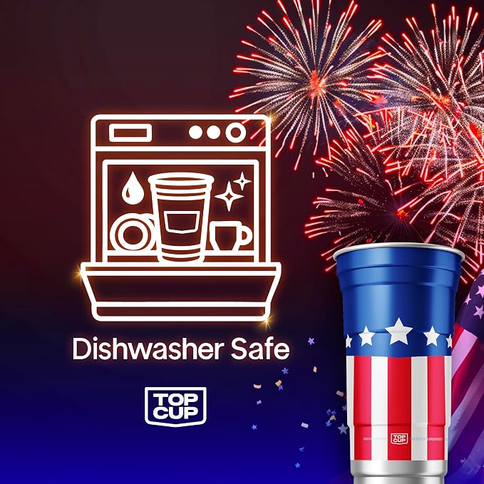 Top Cup Americana Cup | 12 oz Reusable Aluminum Party Cups 50 Count | Durable - Image 5