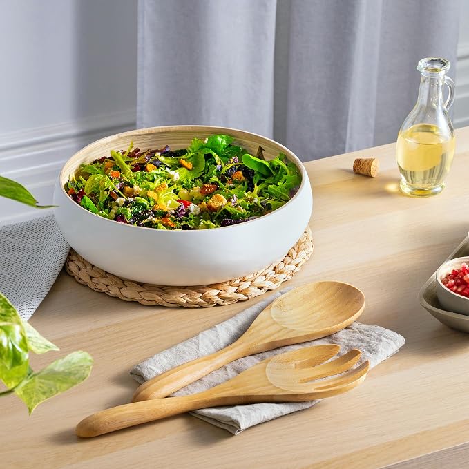 Dehaus® 12" Extra Large Bamboo Salad Servers - Image 5