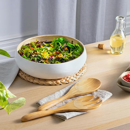 Dehaus® 12" Extra Large Bamboo Salad Servers - Image 5