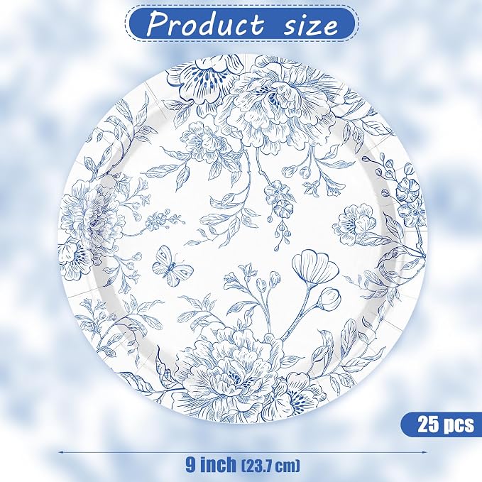 WRAPAHOLIC 25Pcs Floral Paper Plates - Image 2