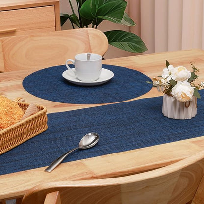 Table Runner 55 Inches Long, Vinyl Woven Heatproof Table Runners | Washable - Image 4