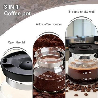16 oz Clear Glass Coffee Pot Mug - Image 2