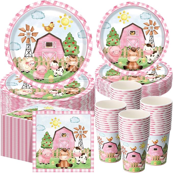 Funnymoom 250 Pcs Farm Animals Themed Party Decorations Barn Animal Paper by Funnymoom